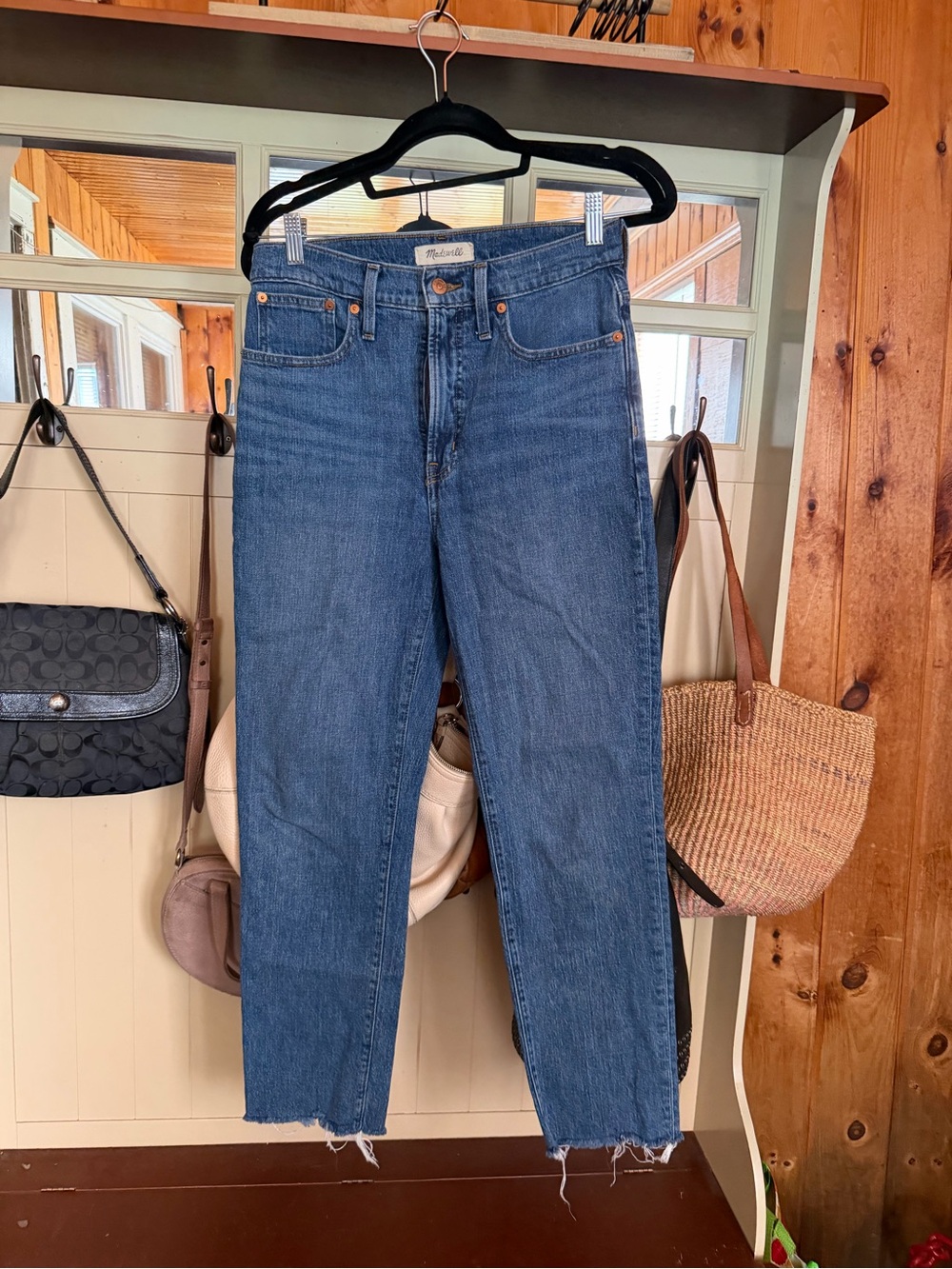 Madewell Straight Leg Jeans in Medium Blue Wash
